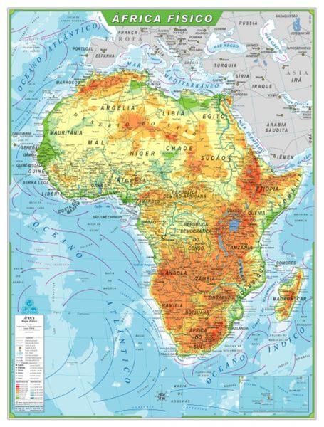 Imagem de Mapa África Físico Continentes - COM SUPORTE