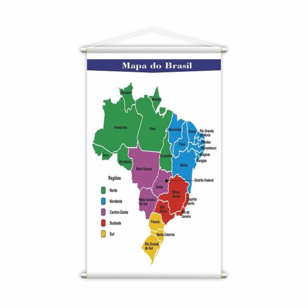 Imagem de Mapa Brasil + Bandeira + América Do Sul Kit 3 Banners Grande