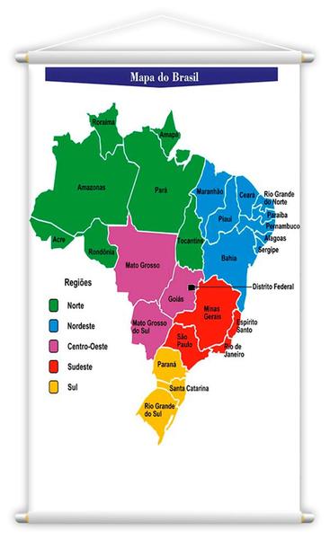 Imagem de Mapa Brasil + Biomas + América Do Sul Kit 3 Banners 80X50Cm