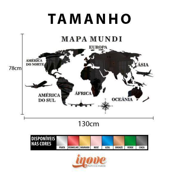 Imagem de Mapa Mundi Espelhado Dourado