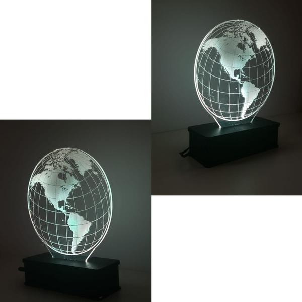 Imagem de Mapa Mundi, Globo, Luminária Led, 16 Cores+controle, Decoração