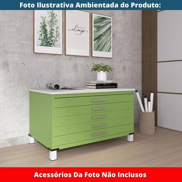 Mapoteca 5 Gavetas Pandin 120 cm (Larg) Inmetro Tampo MDP Cinza Estrutura e Gavetas em Aço Verde Imagem de Mapoteca 5 Gavetas Pandin 120 cm (Larg) Inmetro Tampo MDP Cinza Estrutura e Gavetas em Aço Verde