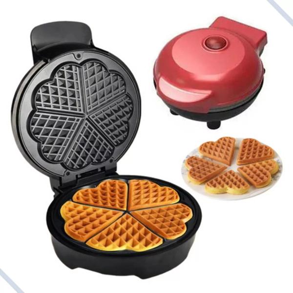 Imagem de Máquina 5 Waffler grande 110v Antiaderente Coração 700w