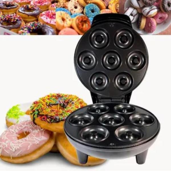 Imagem de Máquina Compacta  De Fazer Donuts Rosquinhas 7 Furos 110v