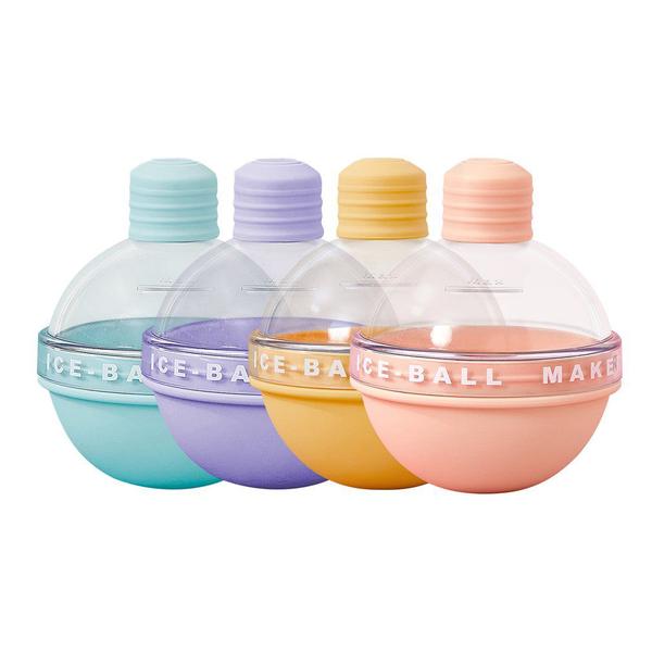 Máquina de bolas de gelo, 4 peças de bolas de gelo redondas, 100 ml de silicone - Lightbek Official Store Imagem de Máquina de bolas de gelo, 4 peças de bolas de gelo redondas, 100 ml de silicone