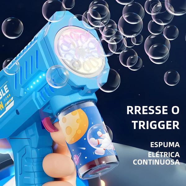 Imagem de Máquina De Bolhas De Luz Portátil Para Crianças, Pistola Elétrica Automática De 10 Furos, Sem