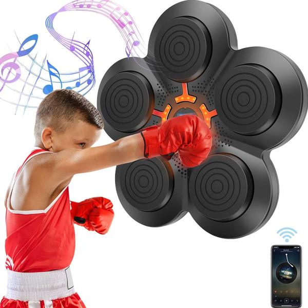 Imagem de Maquina de Boxe Bluetooth Inteligente Musica Infantil Exercicio Soco Fitness Treinamento Luta Wall Target Boxing Toca Musica Agilidade
