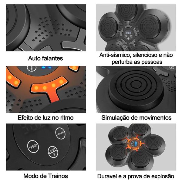 Maquina de Boxe Bluetooth Inteligente Musica Infantil Exercicio Soco Treinamento Fitness Luta Toca Musica Agilidade Wall Target Boxing - AB MIDIA Imagem de Maquina de Boxe Bluetooth Inteligente Musica Infantil Exercicio Soco Treinamento Fitness Luta Toca Musica Agilidade Wall Target Boxing