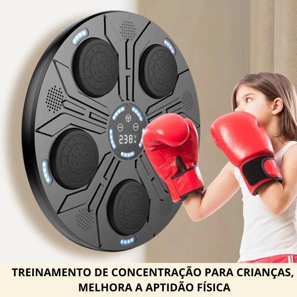 Imagem de Máquina de Boxe Musical Bluetooth Treino Com Luvas Agilidade