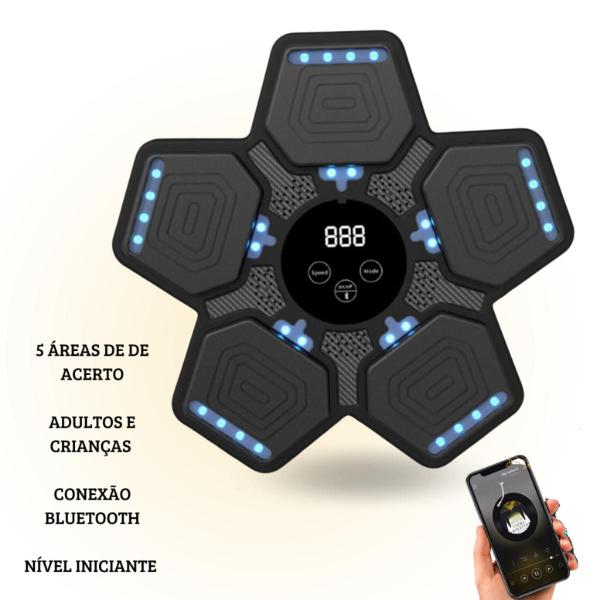 Imagem de Máquina De Boxe Musical Criativo Eletrônico Inteligente Infantil e Adulto Treinamento Socos Led Divertida