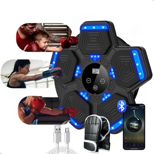 Máquina De Boxe Soco Música Led Treino Inteligente Academia - Kapbom Imagem de Máquina De Boxe Soco Música Led Treino Inteligente Academia