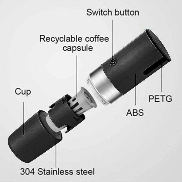 Imagem de Máquina de café cápsula portátil Pequenos utensílios de cozinha domésticos máquina de aço inoxidável máquina de café automática Moedores de café elétricos