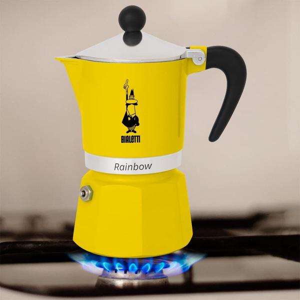 Imagem de Máquina de café expresso Bialetti Rainbow 3 xícaras de alumínio amarelo