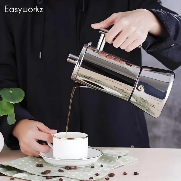 Imagem de Máquina de Café Expresso Easyworkz Diego - Aço Inoxidável, 4 Xícaras (6,8 oz)