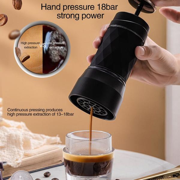 Imagem de Máquina de café manual portátil Wokex Manual Pressure Black