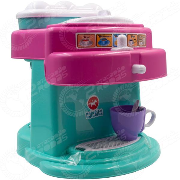 Imagem de Máquina de Café Suco Infantil Cozinha Calesita - Verde/Rosa