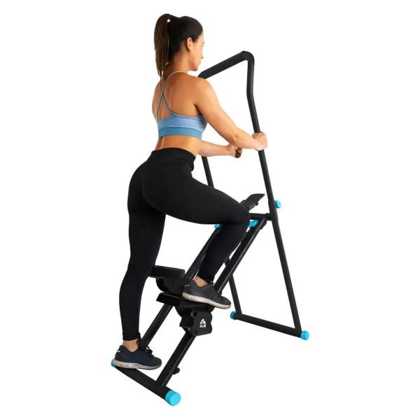 Máquina De Caminhada Escalada Simulador Escadas Até 140kg Treino Glúteos Pernas Fitness Dobrável Alui Preto - Aluí