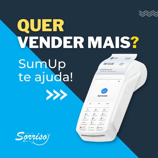 Imagem de Máquina de Cartão SumUp TOTAL - WI-FI/3G com Bobina para Impressão e Chip de Dados 