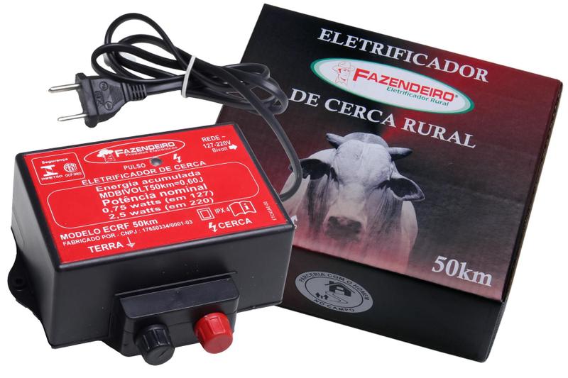 Máquina De Choque Cerca Elétrica Rural 50km Bivolt - FAZENDEIRO Imagem de Máquina De Choque Cerca Elétrica Rural 50km Bivolt