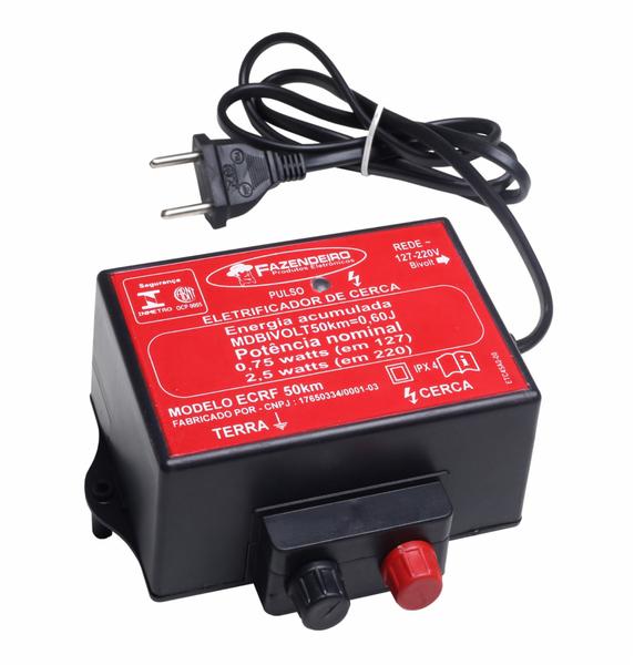 Máquina De Choque Cerca Elétrica Rural 50km Bivolt - FAZENDEIRO Imagem de Máquina De Choque Cerca Elétrica Rural 50km Bivolt