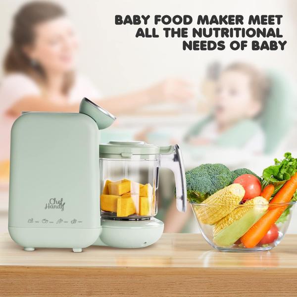 Imagem de Máquina de comida para bebês Chefhandy 5 em 1 com vaporização e mistura de verde