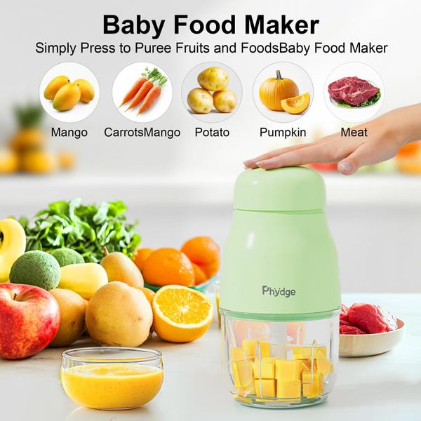 Imagem de Máquina de comida para bebês Phydge Green Blender com capacidade de 300 mL