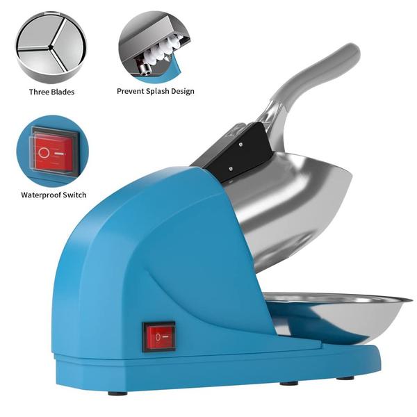 Imagem de Máquina de cone de neve OKF Ice Shaver Electric 380W 286 lbs/h azul