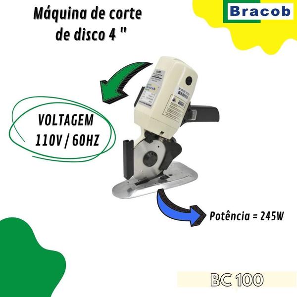 Imagem de Máquina de Corte a Disco 4 Polegadas Bracob BC100-4-110v