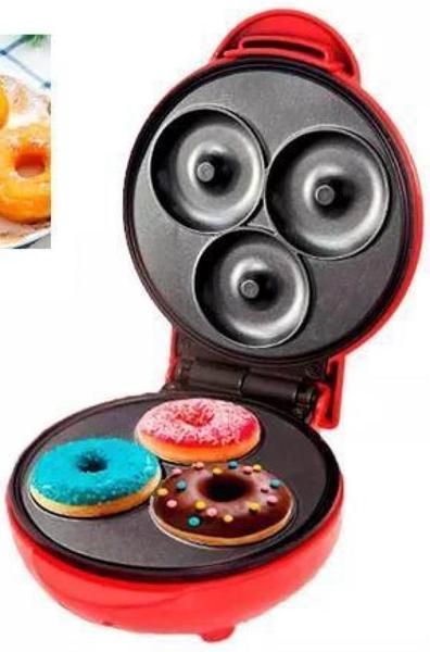 Imagem de Máquina de Donuts Elétrica 3 Furos - Cozimento Rápido