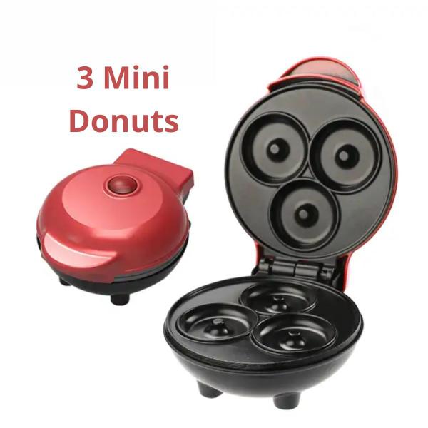 Imagem de Máquina De Donuts Mini Faz 3 Rosquinhas Confeitaria Waffle