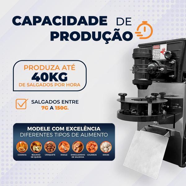 Imagem de Máquina de Fazer e Modelar Salgados e Doces Compacta Black Inox da Compacta Print de até 150g