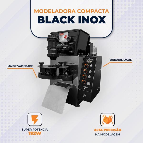 Imagem de Máquina de Fazer e Modelar Salgados e Doces Compacta Black Inox da Compacta Print de até 150g