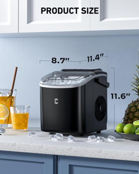 Máquina de fazer gelo EASYERA, bancada portátil, 12 kg, 24 horas, autolimpante Imagem de Máquina de fazer gelo EASYERA, bancada portátil, 12 kg, 24 horas, autolimpante