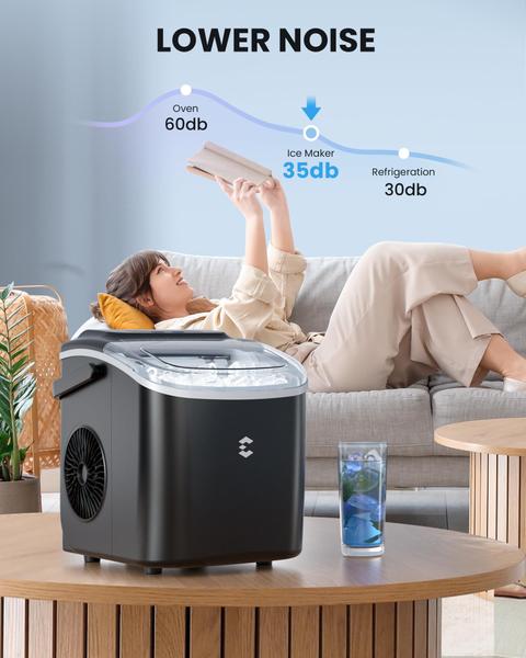 Máquina de fazer gelo EASYERA, bancada portátil, 12 kg, 24 horas, autolimpante Imagem de Máquina de fazer gelo EASYERA, bancada portátil, 12 kg, 24 horas, autolimpante