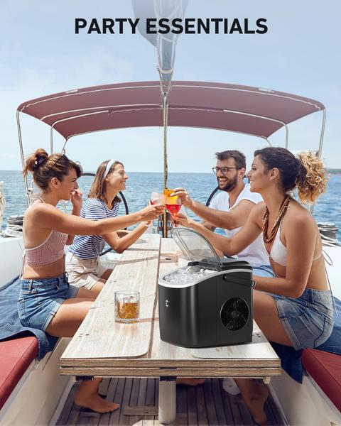 Máquina de fazer gelo EASYERA, bancada portátil, 12 kg, 24 horas, autolimpante Imagem de Máquina de fazer gelo EASYERA, bancada portátil, 12 kg, 24 horas, autolimpante