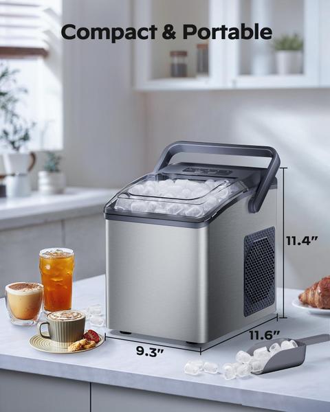 Imagem de Máquina de fazer gelo HOMEZAY Countertop 9 cubos 6 min 12 kg/dia de prata