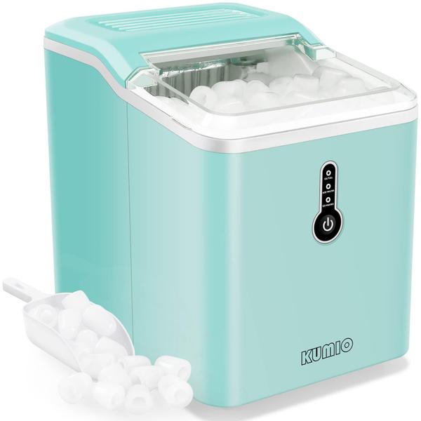Máquina de fazer gelo KUMIO ICM-1221 Bancada 12kg/dia 6-9min azul Imagem de Máquina de fazer gelo KUMIO ICM-1221 Bancada 12kg/dia 6-9min azul