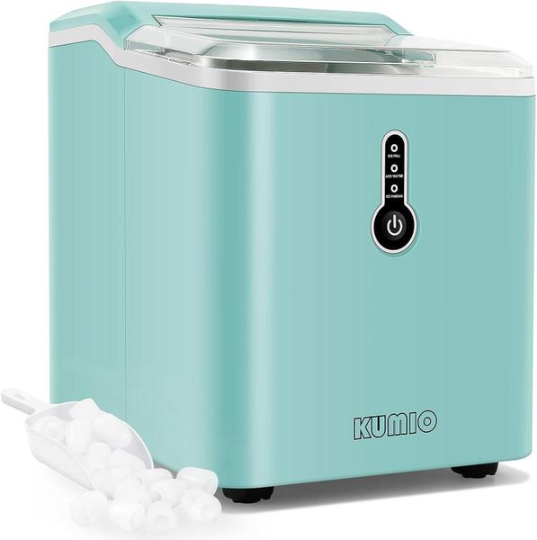 Máquina de fazer gelo KUMIO ICM-1221 Bancada 12kg/dia 6-9min azul Imagem de Máquina de fazer gelo KUMIO ICM-1221 Bancada 12kg/dia 6-9min azul