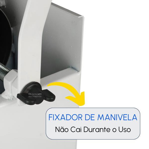 Imagem de Máquina de Fazer Linguiça Inox 8kg Canhão Ensacadeira Ensacador Manual Encher Salame Embutir Ensacar