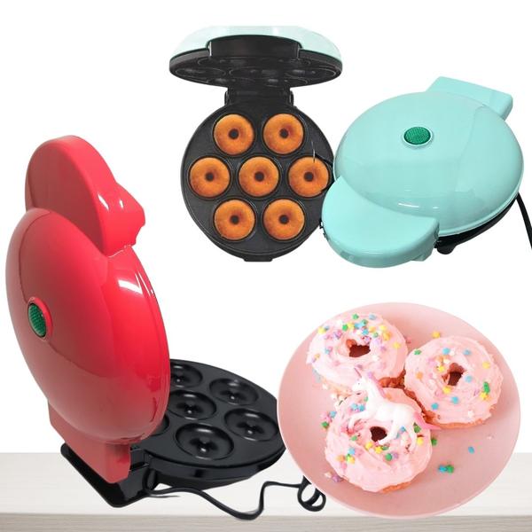 Imagem de Maquina de Fazer Mini Donuts Bivolt Elétrica Compacta Revestimento Antiderrapante Confeitaria Culinária 7 Compartimentos