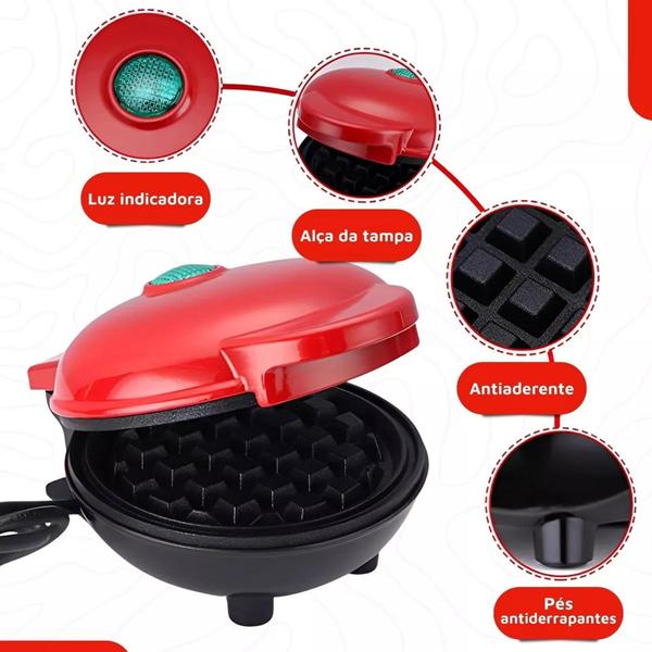 Imagem de Máquina De Fazer Mini Waffles Wafel Antiaderente Make Waffle