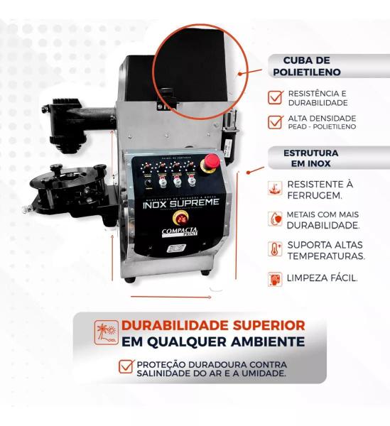 Imagem de Máquina De Fazer Salgados E Doces 7g A 250g Compacta Inox Supreme  Compacta Print