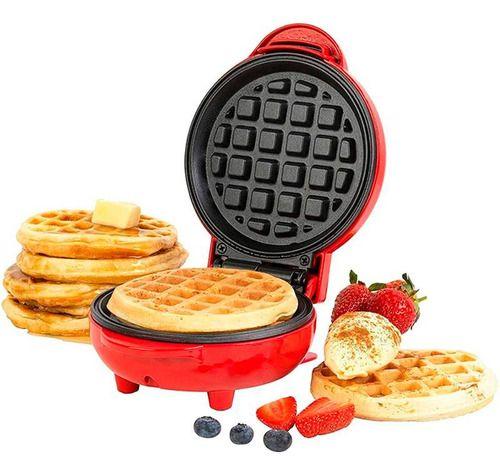 Imagem de Máquina De Fazer Waffle Grill Panqueca Elétrica Prática Cor Vermelho 110V