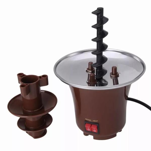 Imagem de Máquina De Fonte De Chocolate Fondue Maker Aquecido Em 3 Camadas Festa Doméstica Nova