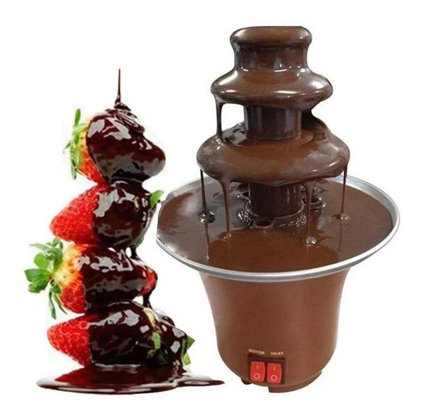 Imagem de Máquina De Fonte De Chocolate Fondue Maker Aquecido Em 3 Camadas Festa Doméstica Nova