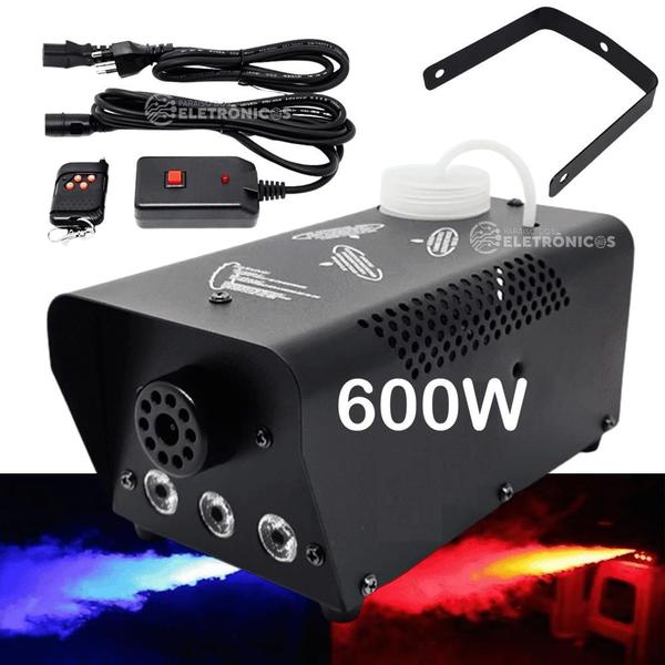 Imagem de Maquina De Fumaça 600W 3 Leds Rgb Possui Controle Remoto Disparar E Acionar LKY5