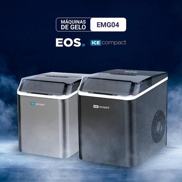 Imagem de Máquina de Gelo 12kg EOS Ice Compact EMG04P Preto 220V