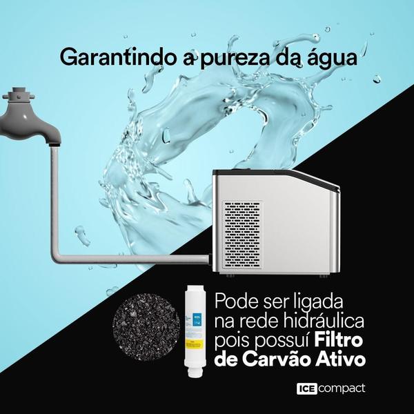 Imagem de Máquina De Gelo Comercial 35kg 200w Painel Digital Eos Cor Inox