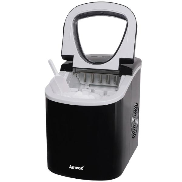 Máquina de Gelo em Cubo Portátil 13kg/24h 1400W Caseira Rápido Preta 110V Amvox Amg 113 127V Imagem de Máquina de Gelo em Cubo Portátil 13kg/24h 1400W Caseira Rápido Preta 110V Amvox Amg 113 127V