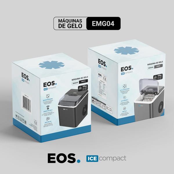 Imagem de Máquina de Gelo EOS 12kg Ice Compact Cor Cinza